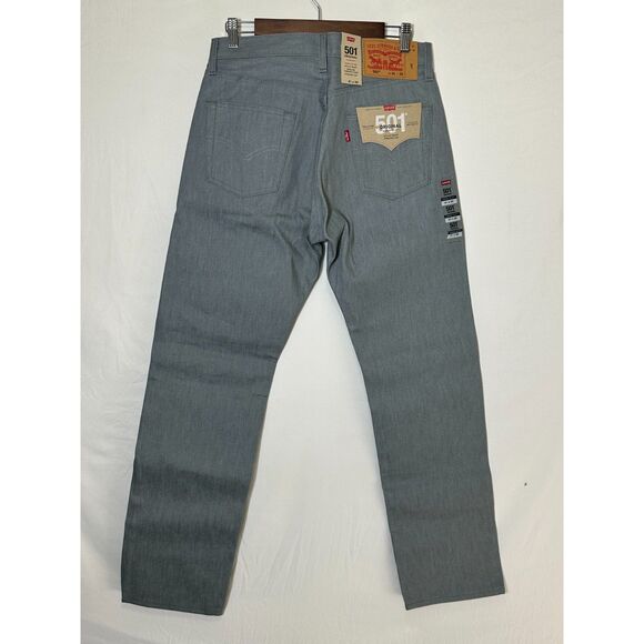 New Levi's 501 Shrink To Fit Original Straight Rigid Gray Jeans Men's 31x32 - Picture 3 of 5